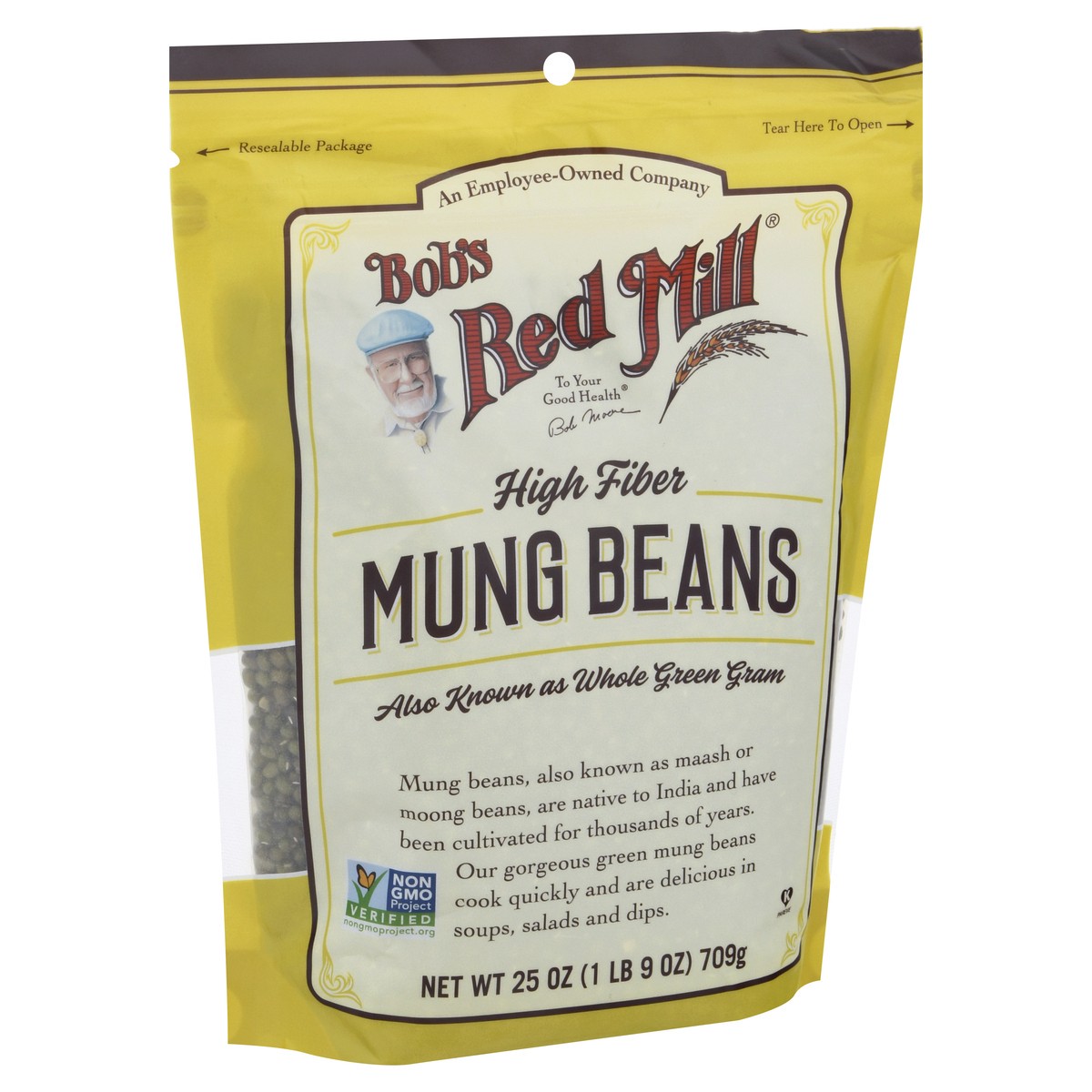 slide 2 of 9, Bob's Red Mill High Fiber Mung Beans 25 oz, 25 oz