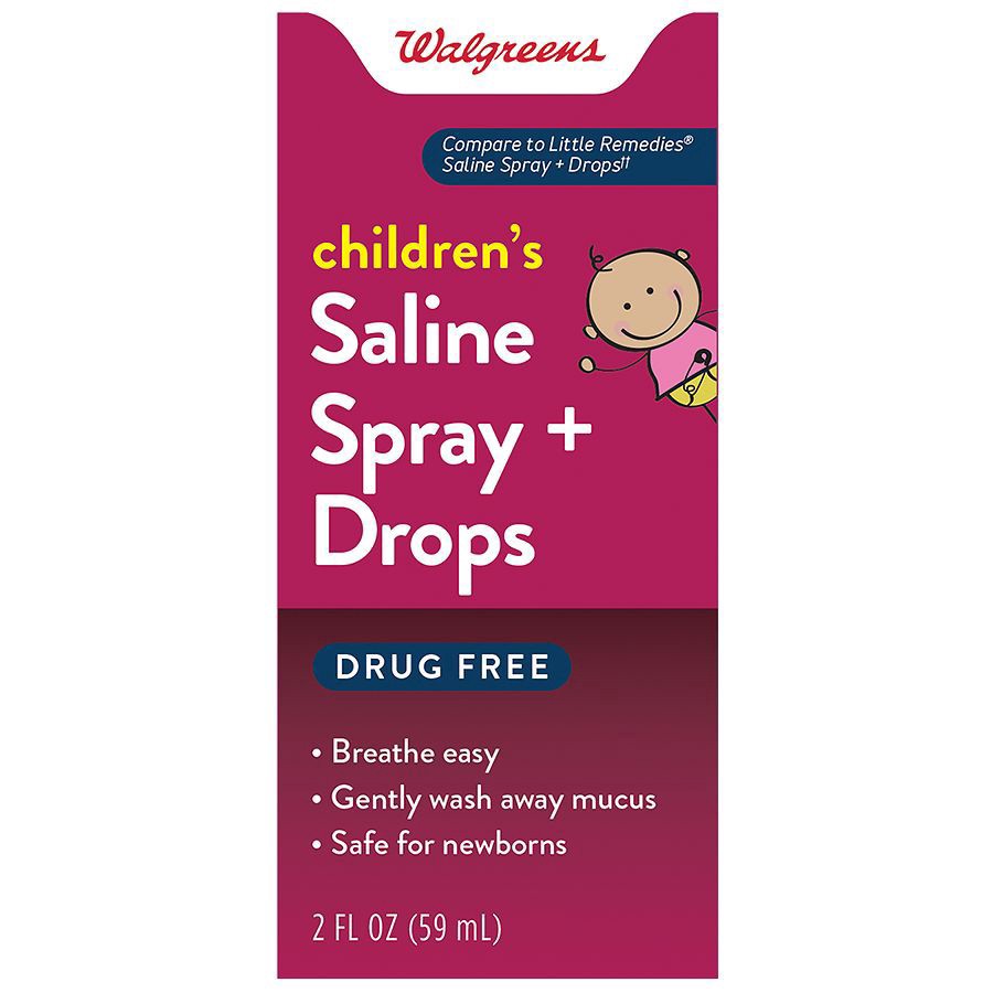 slide 1 of 4, Walgreens Children's Saline Spray + Drops, 2 fl oz