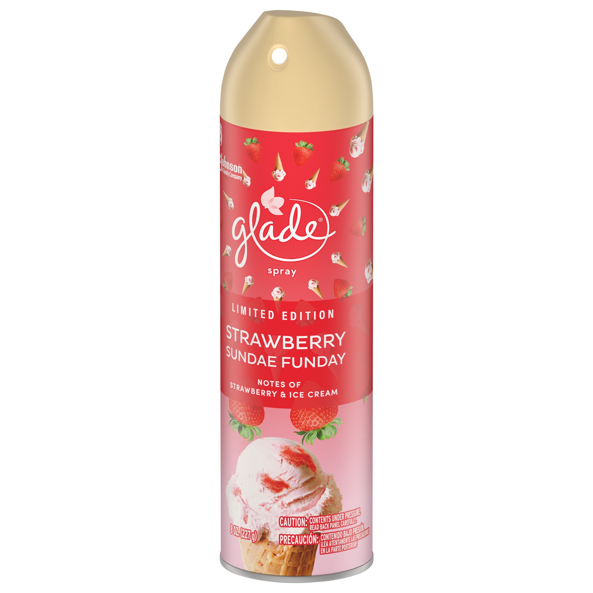 slide 3 of 5, Glade Aerosol Spray, Glade Air Freshener, Strawberry Sundae Funday, 8 oz., 8 oz