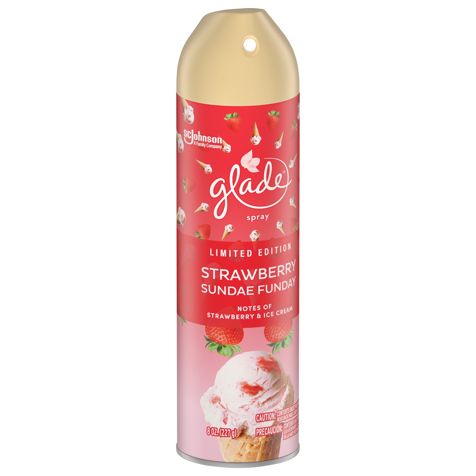 slide 4 of 5, Glade Aerosol Spray, Glade Air Freshener, Strawberry Sundae Funday, 8 oz., 8 oz