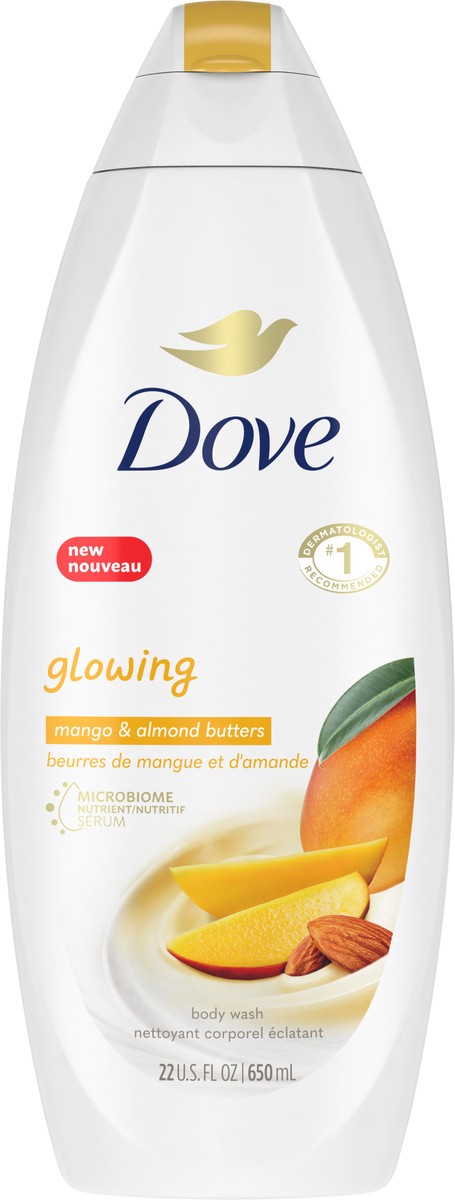 slide 3 of 3, Dove Beauty Mango + Almond Butter Body Wash, 22 fl oz