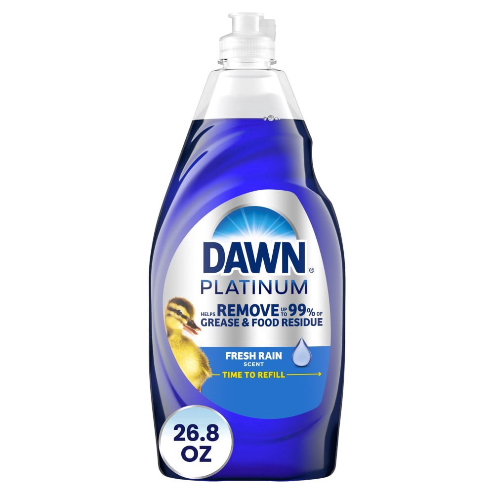 slide 1 of 1, Dawn Platinum Liquid Dish Soap, Dishwashing Liquid, Grease Removal, Fresh Rain, 26.8oz, 26.8 fl oz