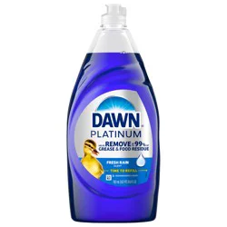 Dawn Platinum Liquid Dish Soap, Dishwashing Liquid, Grease Removal, Fresh Rain, 26.8oz