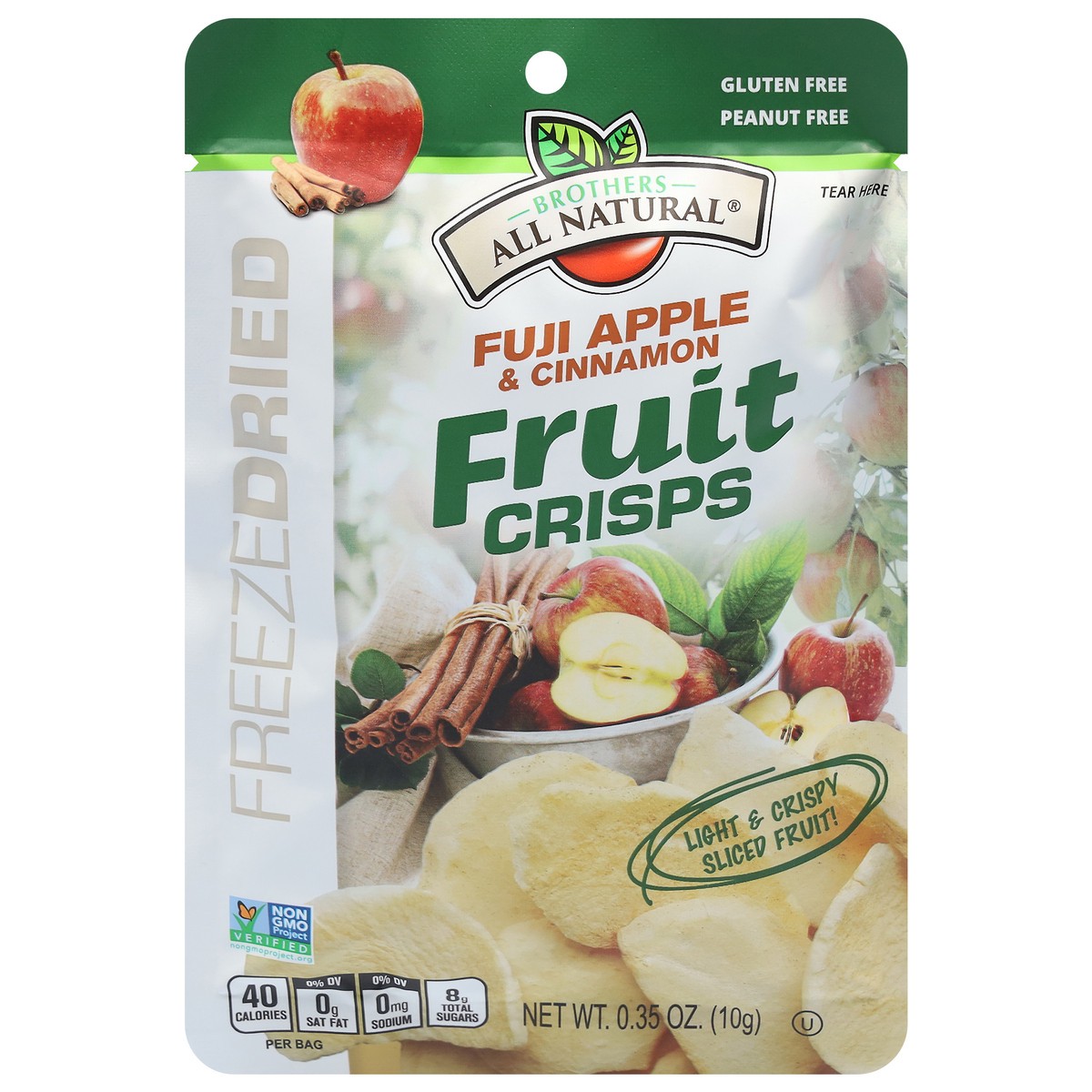 slide 1 of 9, Brothers All Natural Freeze Dried Fuji Apple & Cinnamon Fruit Crisps 0.35 oz, 0.35 oz