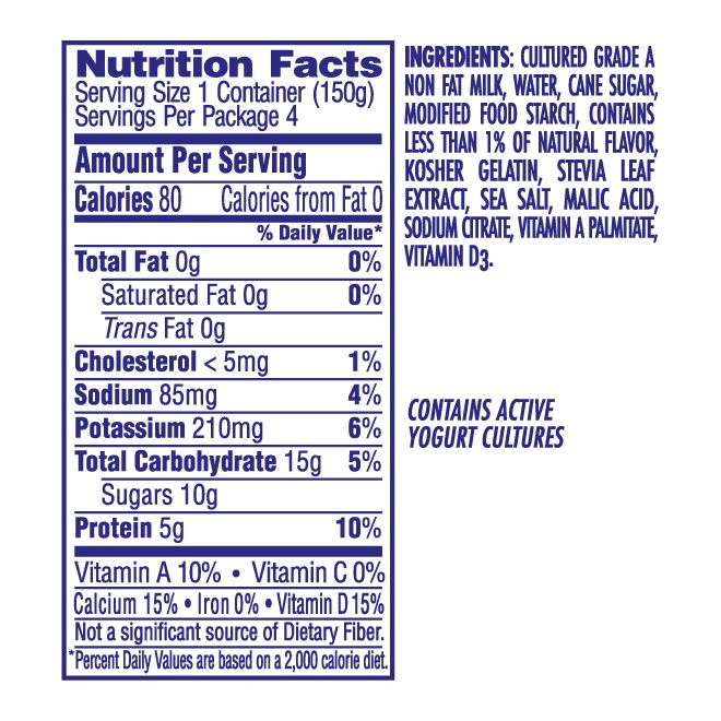 slide 5 of 5, Dannon Light & Fit Regular Zero Artificial Sweeteners Vanilla Nonfat Yogurt, 4 ct