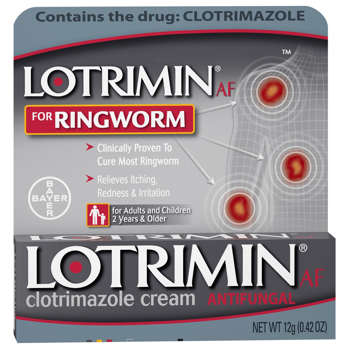 slide 7 of 8, Lotrimin AF Antifungal Clotrimazole Cream for Ringworm 12 g Box, per lb