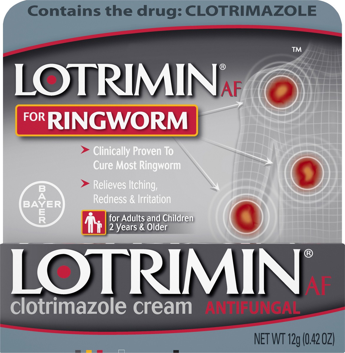 slide 4 of 8, Lotrimin AF Antifungal Clotrimazole Cream for Ringworm 12 g Box, per lb