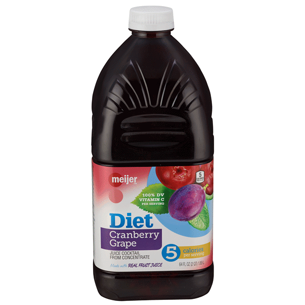 slide 1 of 1, Meijer Diet Cranberry Grape Juice Cocktail, 64 oz