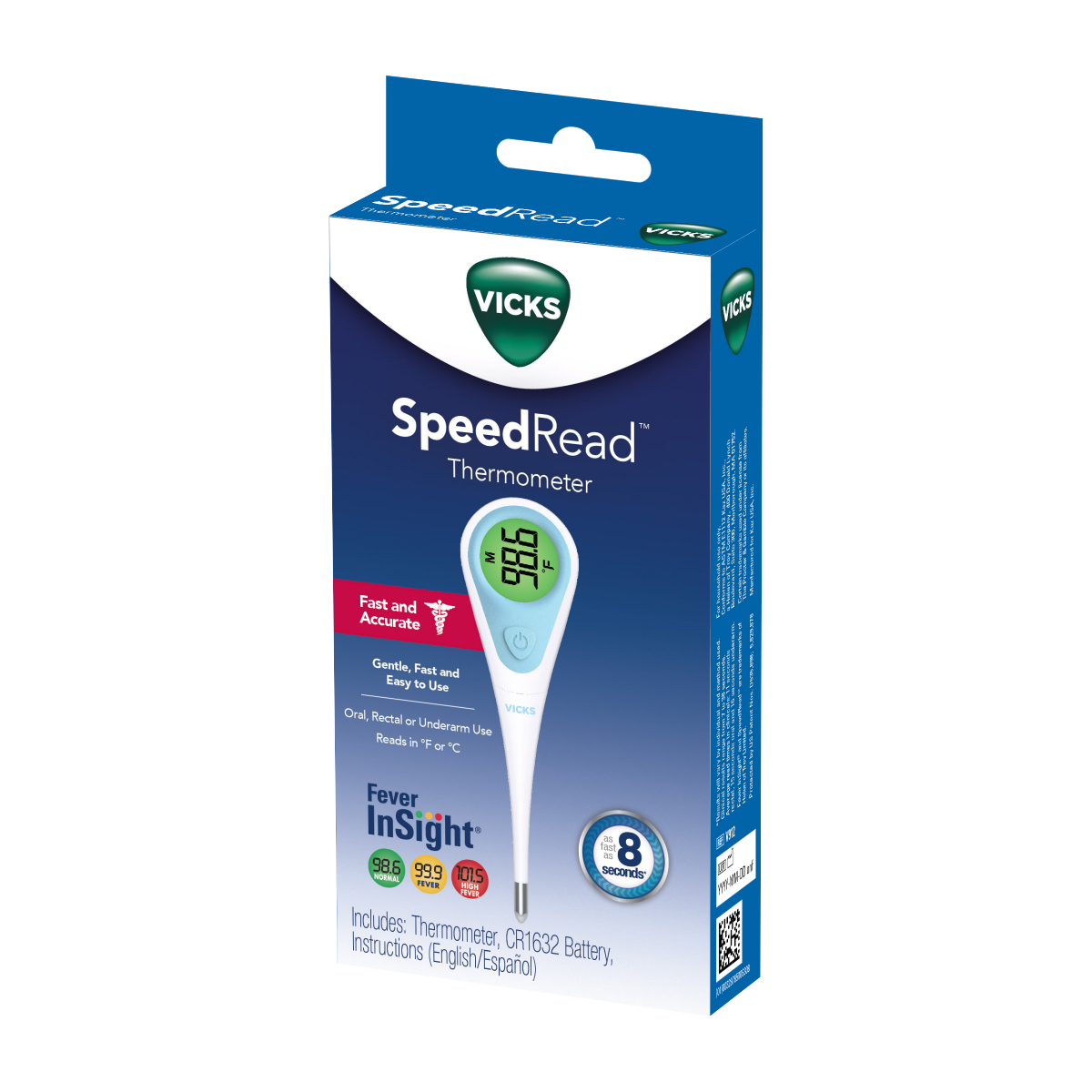 slide 1 of 10, Vicks SpeedRead Digital Thermometer - White, 1 ct