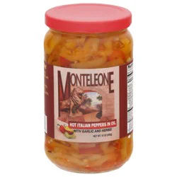 Monteleone Hot Italian Peppers in Oil with Organic and Herbs 15 oz