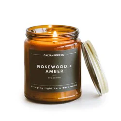 Calyan Wax Co. Rosewood & Amber Soy Candle