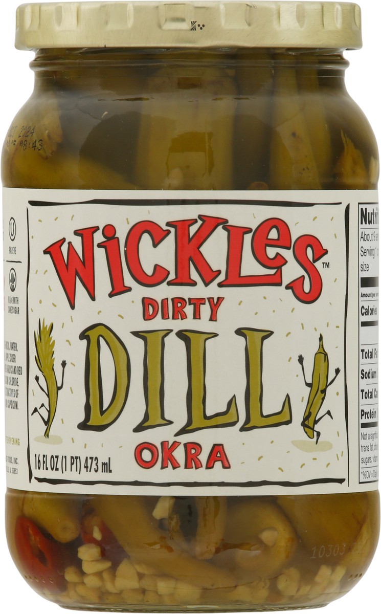 slide 8 of 9, Wickles Dirty Dill Okra 16 fl oz, 16 fl oz