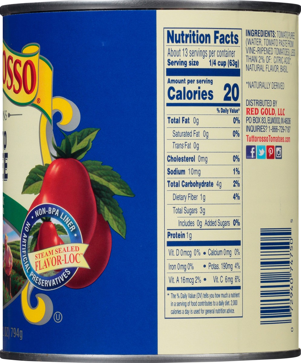 slide 7 of 11, Tuttorosso Extra Thick Tomato Puree 28 oz. Can, 28 oz