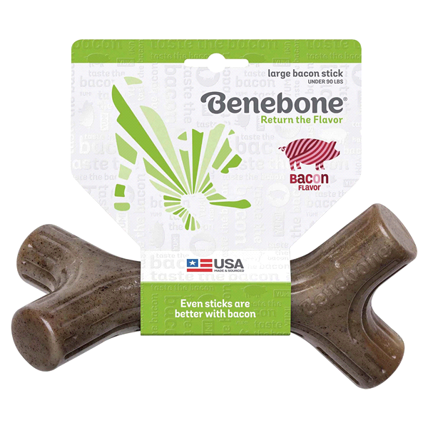 slide 1 of 1, Benebone Bacon Stick Dog Chew Toy, Large, 1 ct