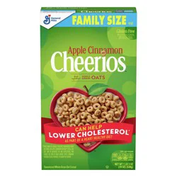 Apple Cinnamon Cheerios, Heart Healthy Gluten Free Breakfast Cereal, Made with Whole Grain Oats, Family Size, 19 oz