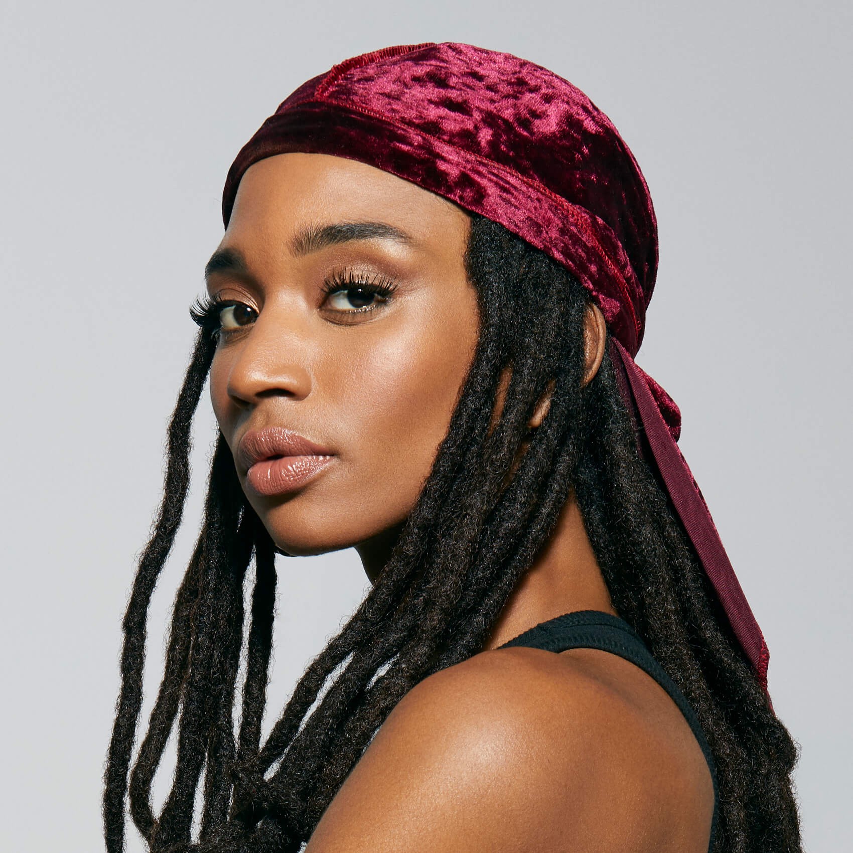 slide 3 of 5, KISS Colors & Care Power Wave Premium Crushed Velvet Luxe Durag, Burgundy, 1 Ct., 1 ct