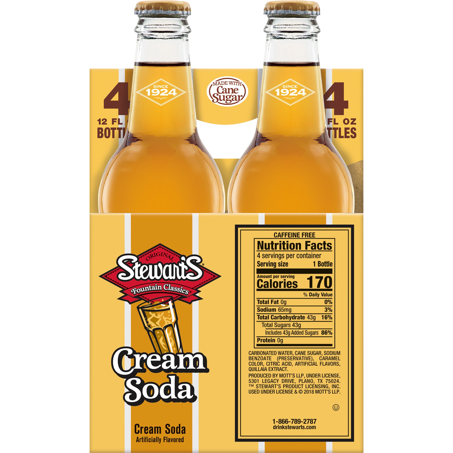 slide 3 of 3, Stewart's Cream Soda Bottles, 48 fl oz