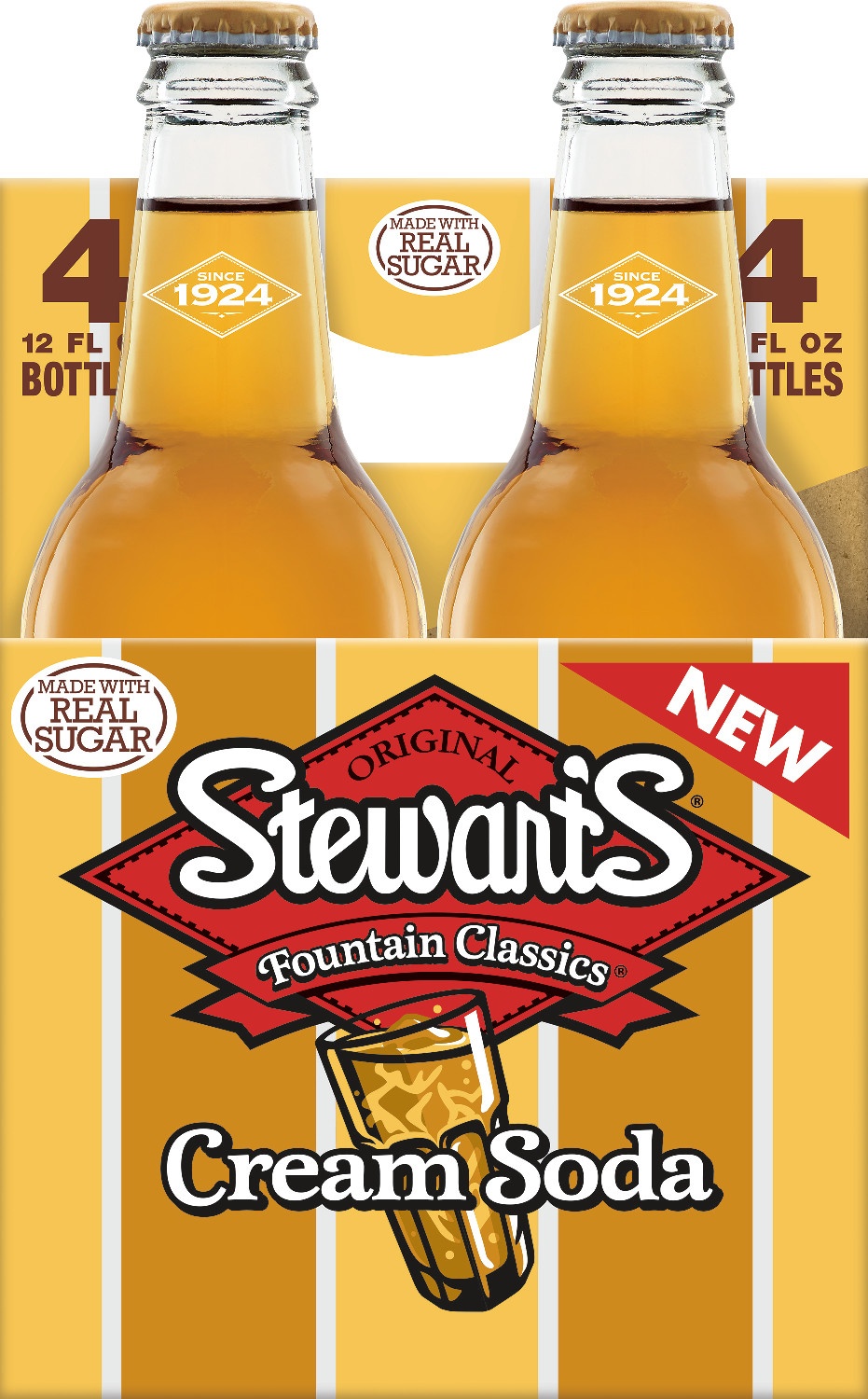slide 1 of 4, Stewart's Cream Soda , 4 ct; 12 fl oz