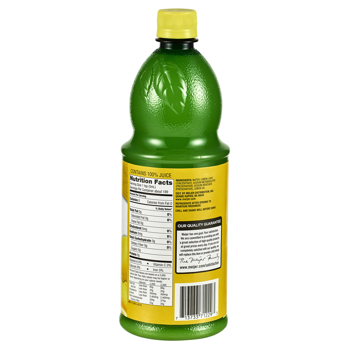 slide 2 of 2, Meijer 100% Lemon Juice - 32 fl oz, 32 fl oz