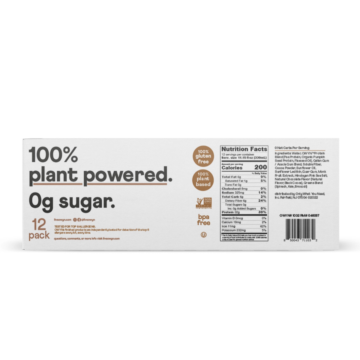 slide 3 of 5, OWYN Chocolate Plant Protein Shake, 15 ct; 11.15 fl oz