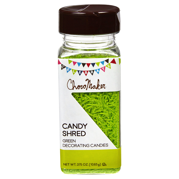 slide 1 of 1, ChocoMaker Green Candy Shred, 0.375 oz