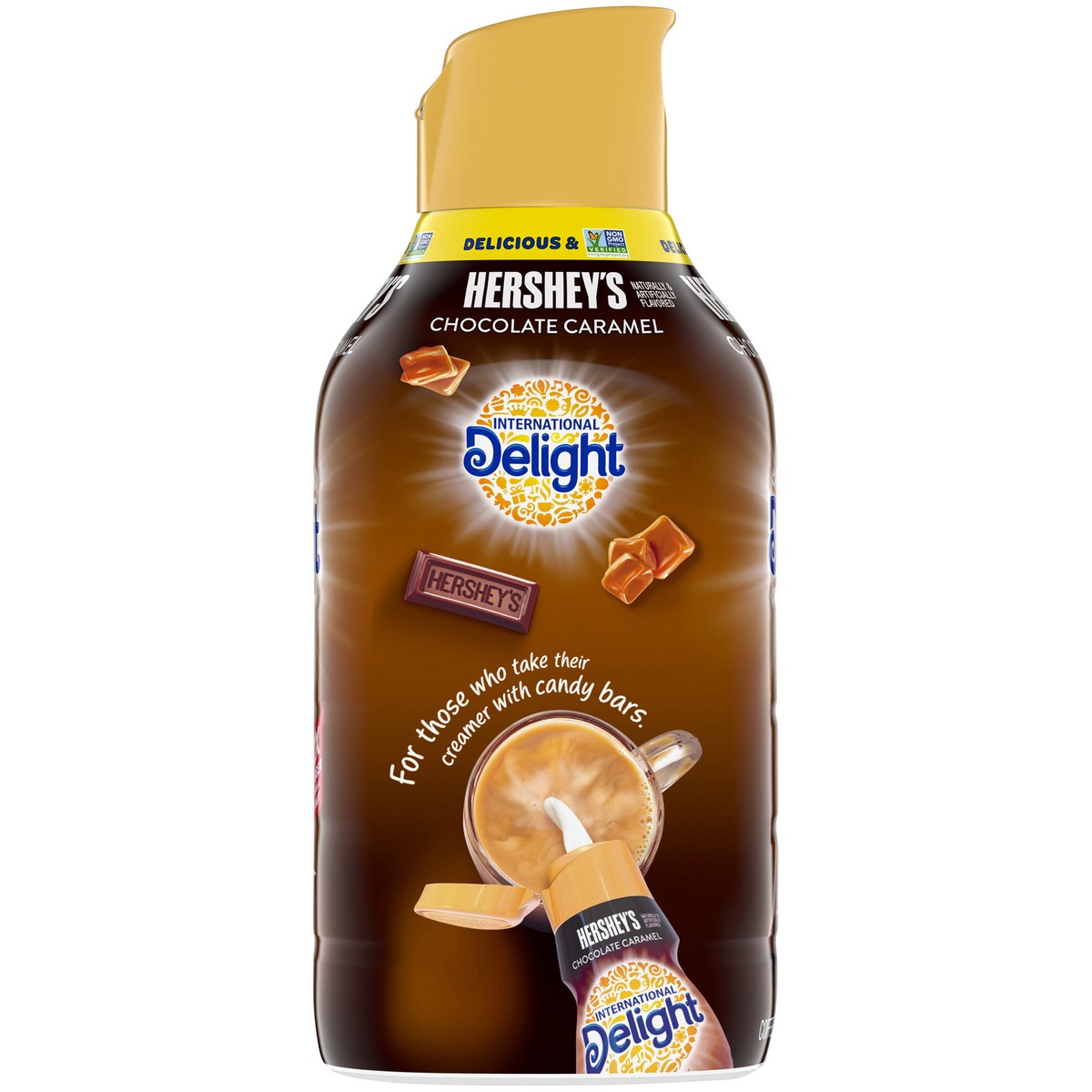 slide 5 of 14, International Delight HERSHEY''S Chocolate Caramel Coffee Creamer, 64 Oz., 1.89 liter