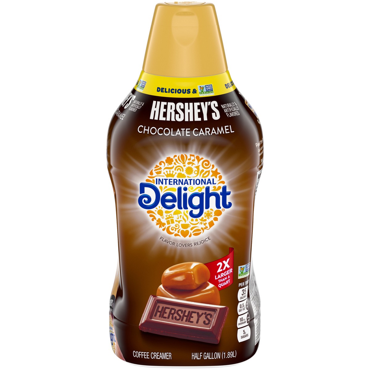 slide 1 of 14, International Delight HERSHEY''S Chocolate Caramel Coffee Creamer, 64 Oz., 1.89 liter