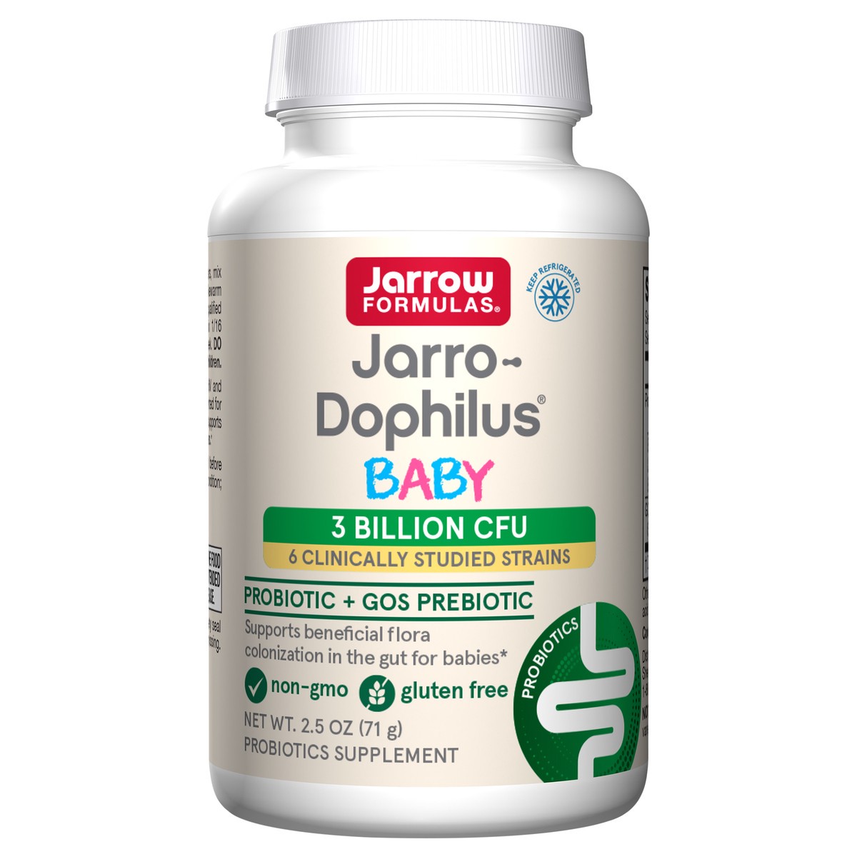 slide 1 of 5, Jarrow Formulas Baby''s Jarro-Dophilus + GOS Supplement - 3 Billion CFU Per Serving - Multi-Strain Infant Probiotics Formula - Supports Intestinal Health - 2.5 oz Powder , 2.5 oz