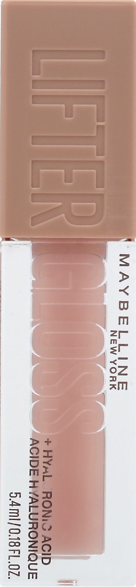 slide 6 of 9, Maybelline Lifter Gloss Plumping Lip Gloss with Hyaluronic Acid - 2 Ice - 0.18 fl oz: Hydrating Shine, Fuller Look, XL Wand, 0.18 fl oz