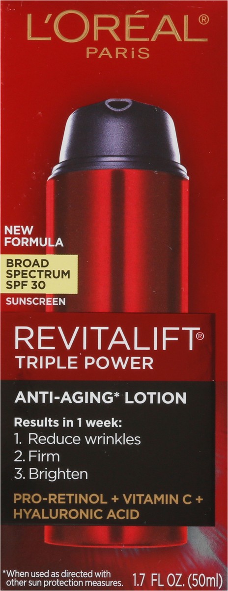 slide 7 of 9, L'Oréal Revitalift Broad Spectrum SPF 30 Triple Power Anti-Aging Lotion 1.7 fl oz, 1.7 fl oz