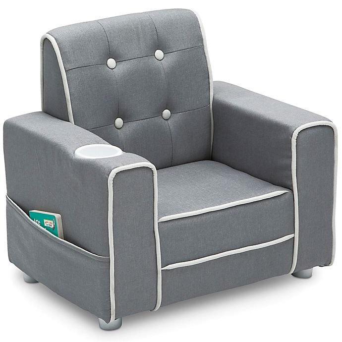 slide 1 of 7, Delta Children Chelsea Kids Upholstered Chair - Soft Grey, 1 ct