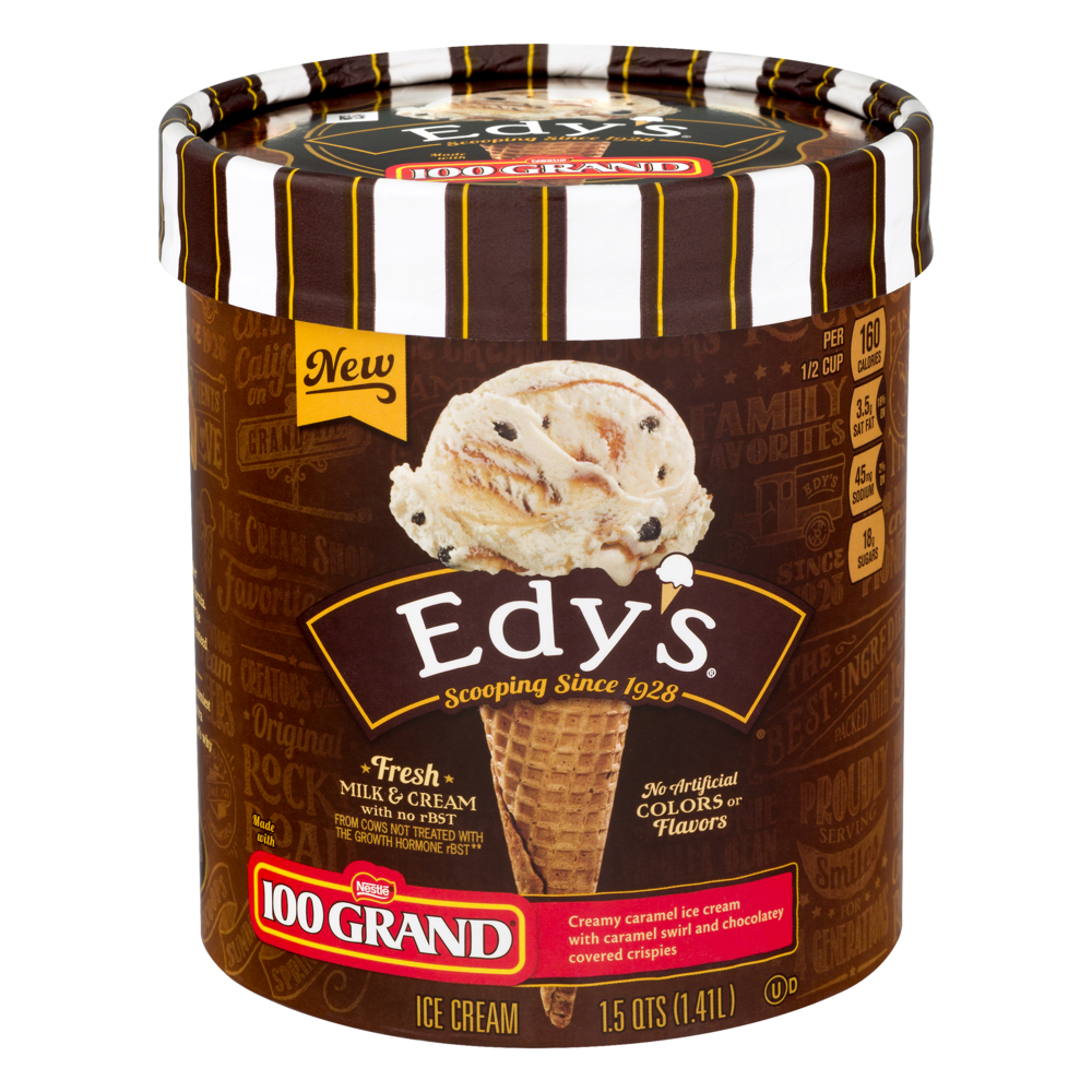 slide 1 of 1, Dreyer's 100 Grand Ice Cream, 1.5 qt