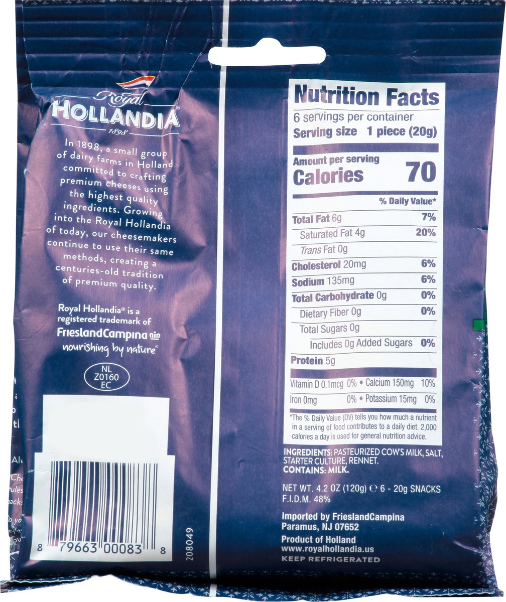slide 6 of 13, Royal Hollandia Creamy Mild Gouda Cheese Snacks 6-20 g Wrappers, 6 ct