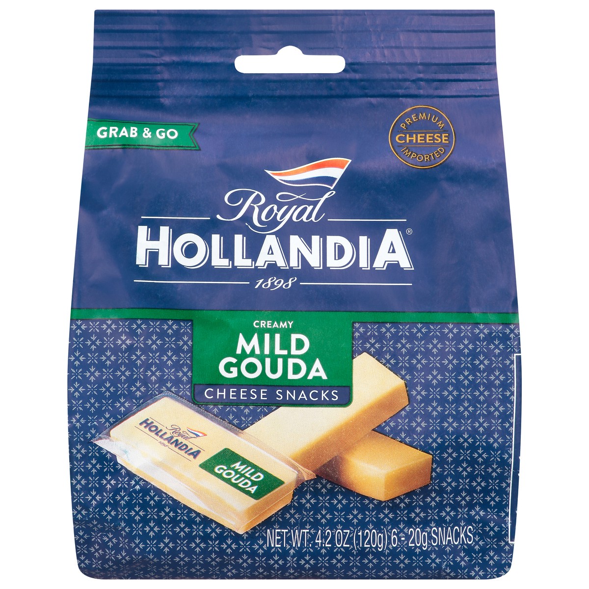 slide 7 of 13, Royal Hollandia Creamy Mild Gouda Cheese Snacks 6-20 g Wrappers, 6 ct