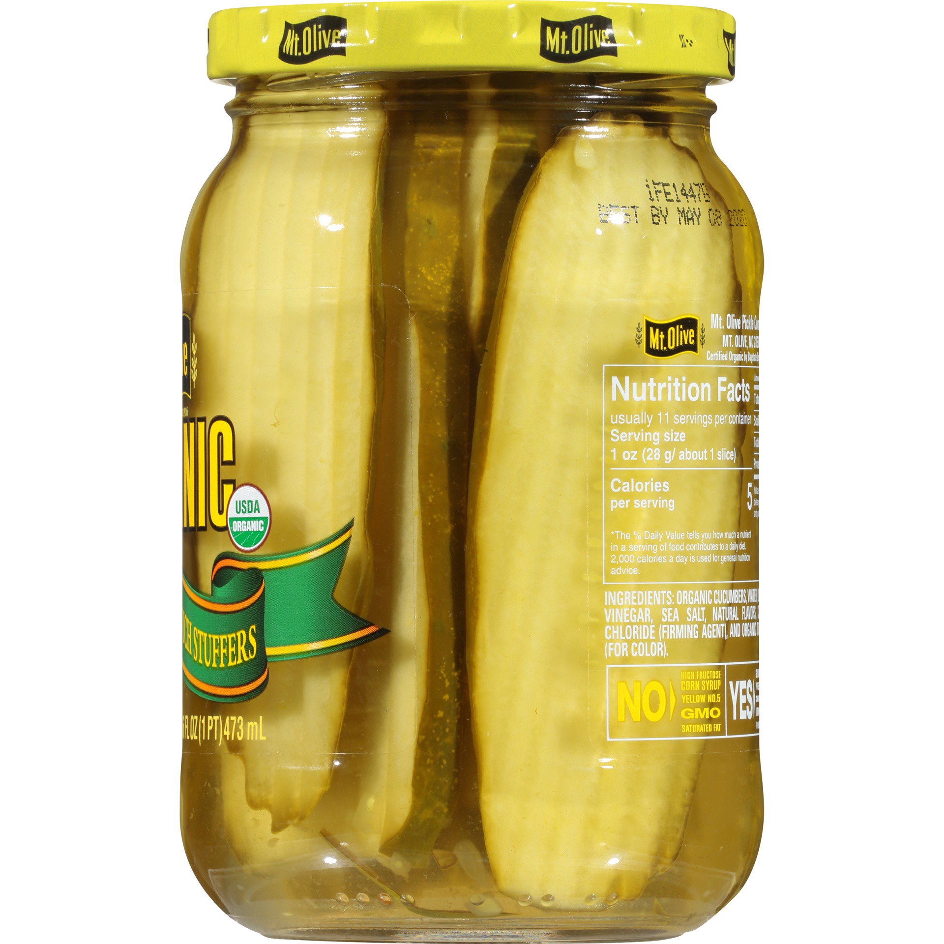 slide 6 of 6, Mt. Olive Organic Sandwich Stuffers Pickles, 16 fl oz