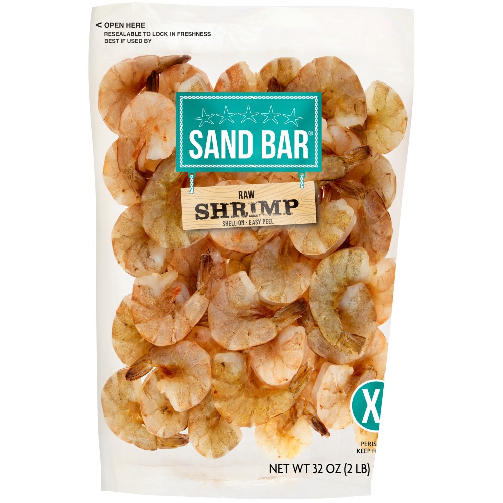 slide 1 of 2, Sand Bar Shell-On Easy Peel Raw Xl Shrimp, 2 lb