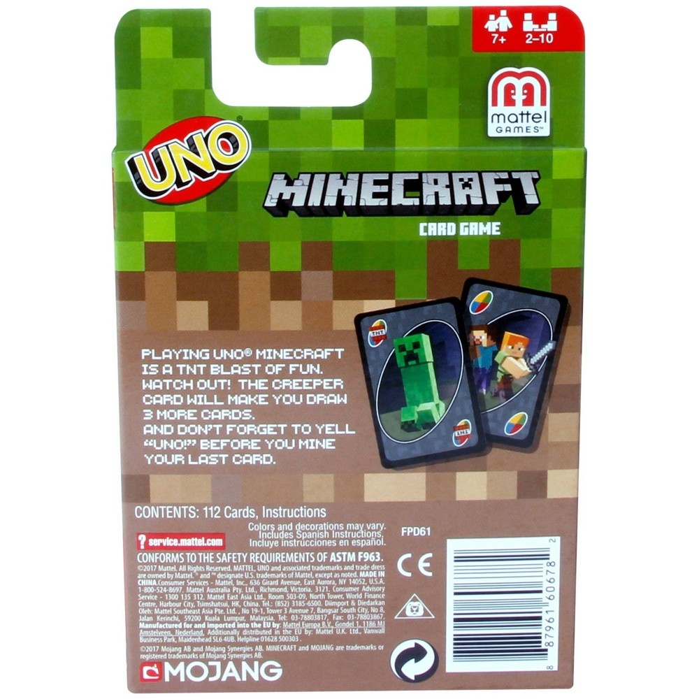 slide 3 of 3, Mattel Uno Minecraft, 1 ct