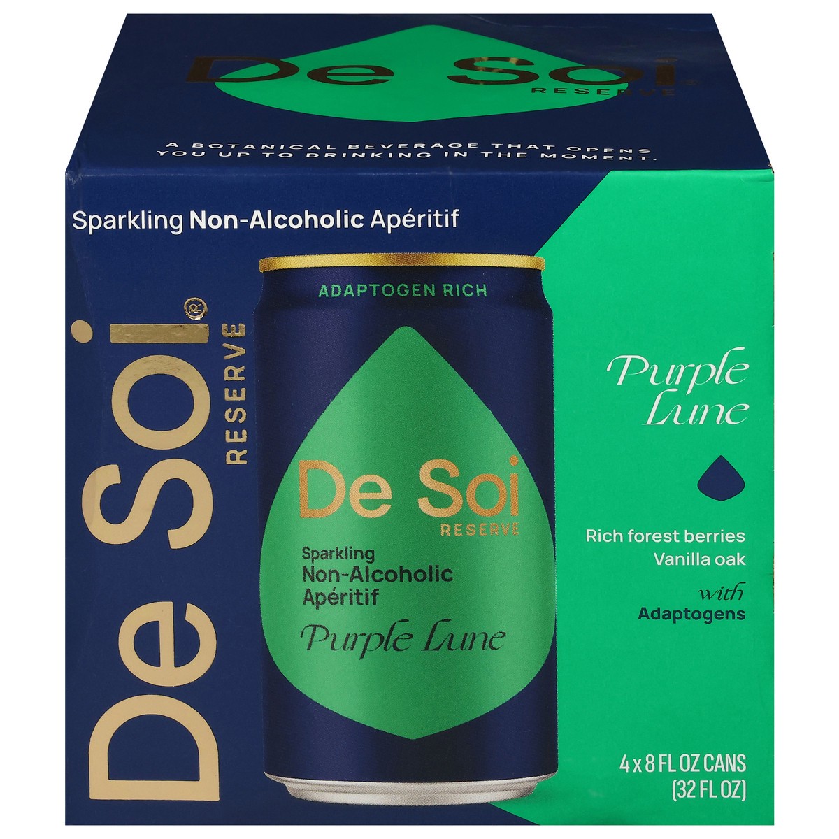 slide 1 of 13, De Soi Sparkling Non-Alcoholic Purple Lune Aperitif 4 - 8 fl oz Cans, 4 ct; 8.4 oz