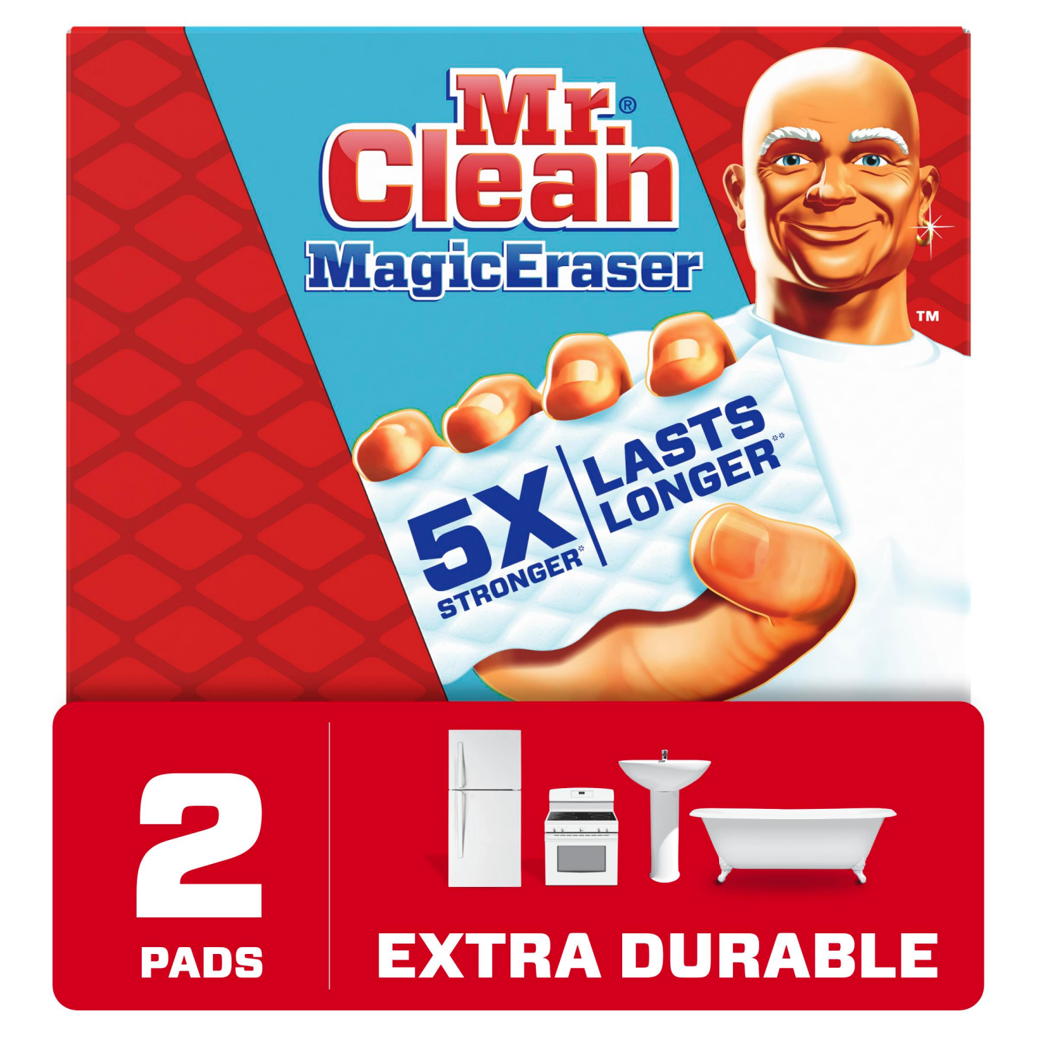 slide 1 of 5, Mr. Clean Magic Eraser Extra Durable Scrubber, Cleaning Pad, 2 ct, 2 ct