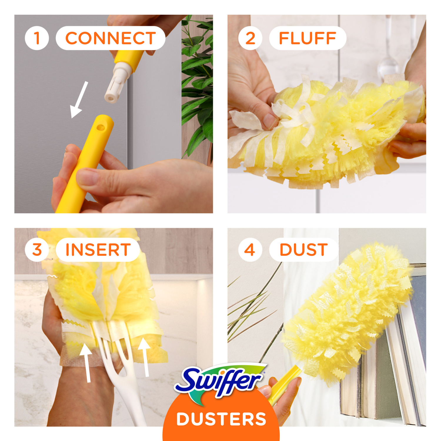 slide 3 of 5, Swiffer Dusters Heavy Duty Multi-Surface Duster Refills for Cleaning, Unscented, 6 Count, 6 ct