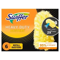 Swiffer Dusters Heavy Duty Multi-Surface Duster Refills for Cleaning, Unscented, 6 Count