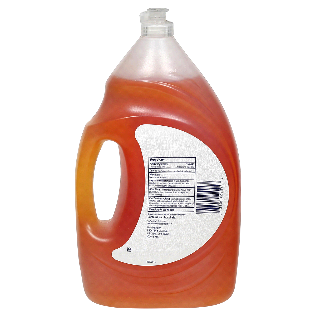 slide 2 of 3, Dawn Ultra Antibacterial Hand Soap & Dishwashing Liquid, Orange, 56 oz