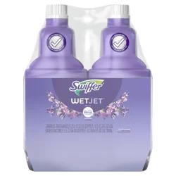 Swiffer WetJet Spray Mop Multi-Purpose and Hardwood Liquid Floor Cleaner Solution Refill, Lavender Vanilla &amp; Comfort, 1.25 Liter (2 Pack)
