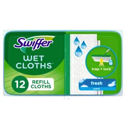 Swiffer Sweep + Mop, Wet Pads Refill, Floor Cleaner, Cleaning Cloths, Fresh, 12ct