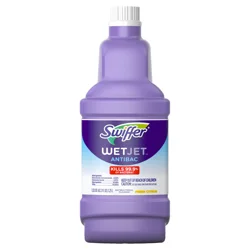 Swiffer Wet Jet Mop Refill Solution, Wood, Laminate, Tile, Floor Cleaner, Antibacterial, 1.25 Liters