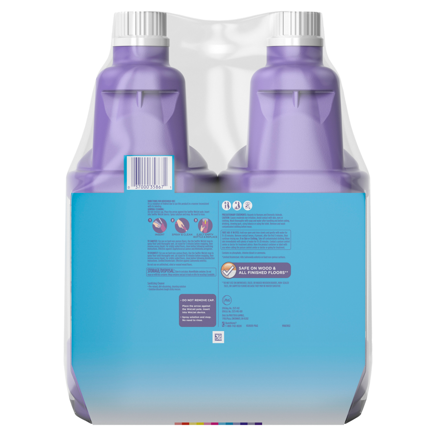 slide 6 of 7, Swiffer Wet Jet Antibac Fresh Citrus Antibacterial Cleaner Refills 2 - 42.2 fl oz Bottles, 2 ct