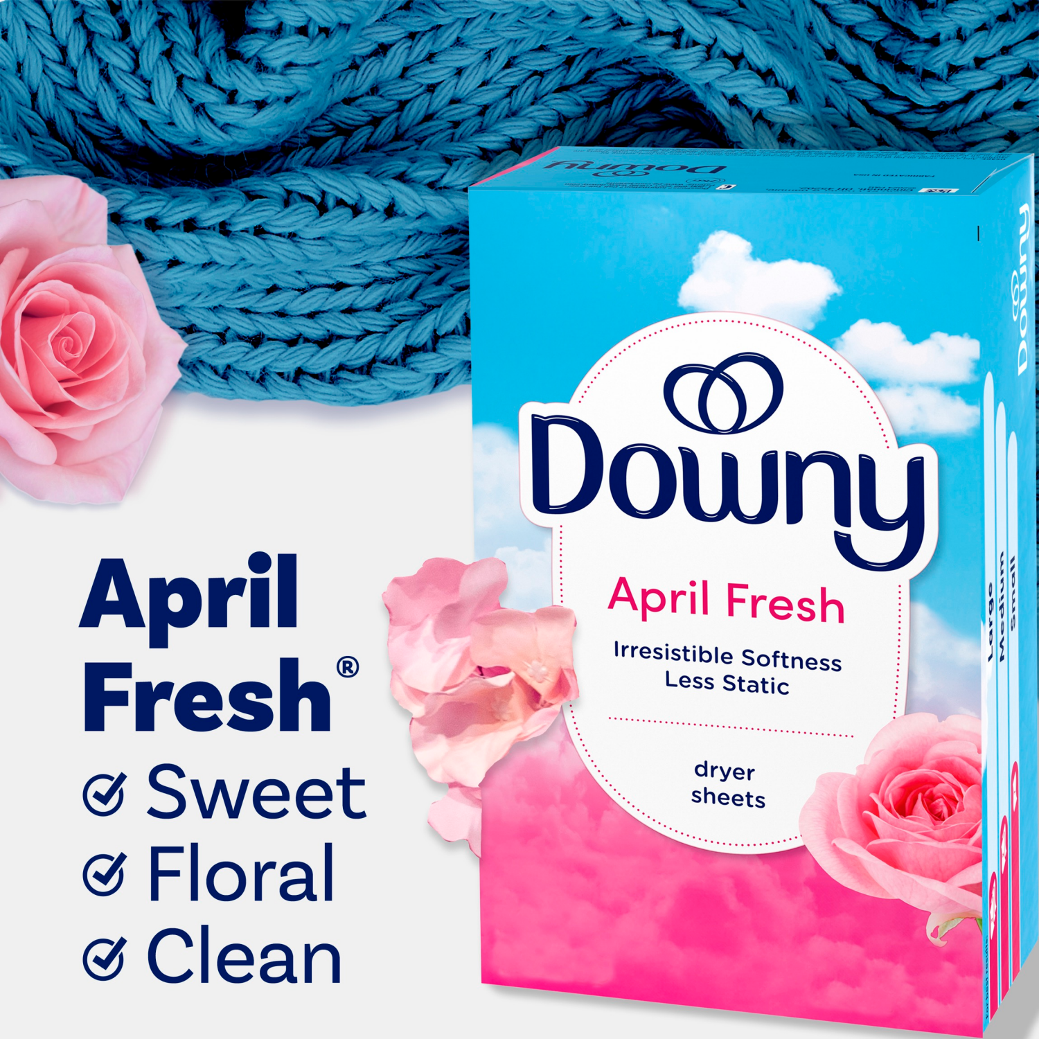 slide 2 of 5, Downy April Fresh Fabric Softener Dryer Sheets, 120 Count, 120 ct
