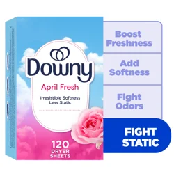 Downy April Fresh Fabric Softener Dryer Sheets, 120 Count