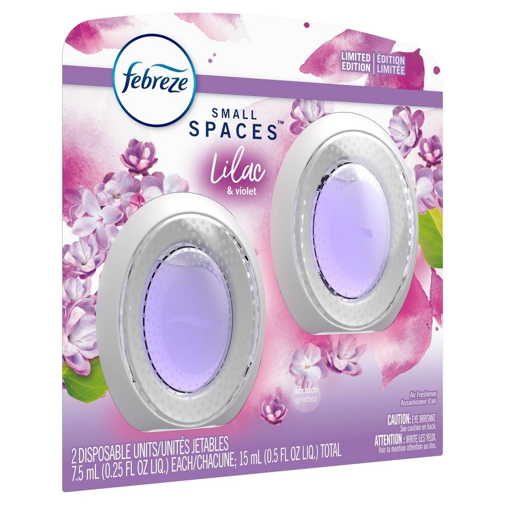 slide 2 of 4, Febreze Odor-Eliminating Small Spaces Air Freshener - Lilac & Violet, 2 ct