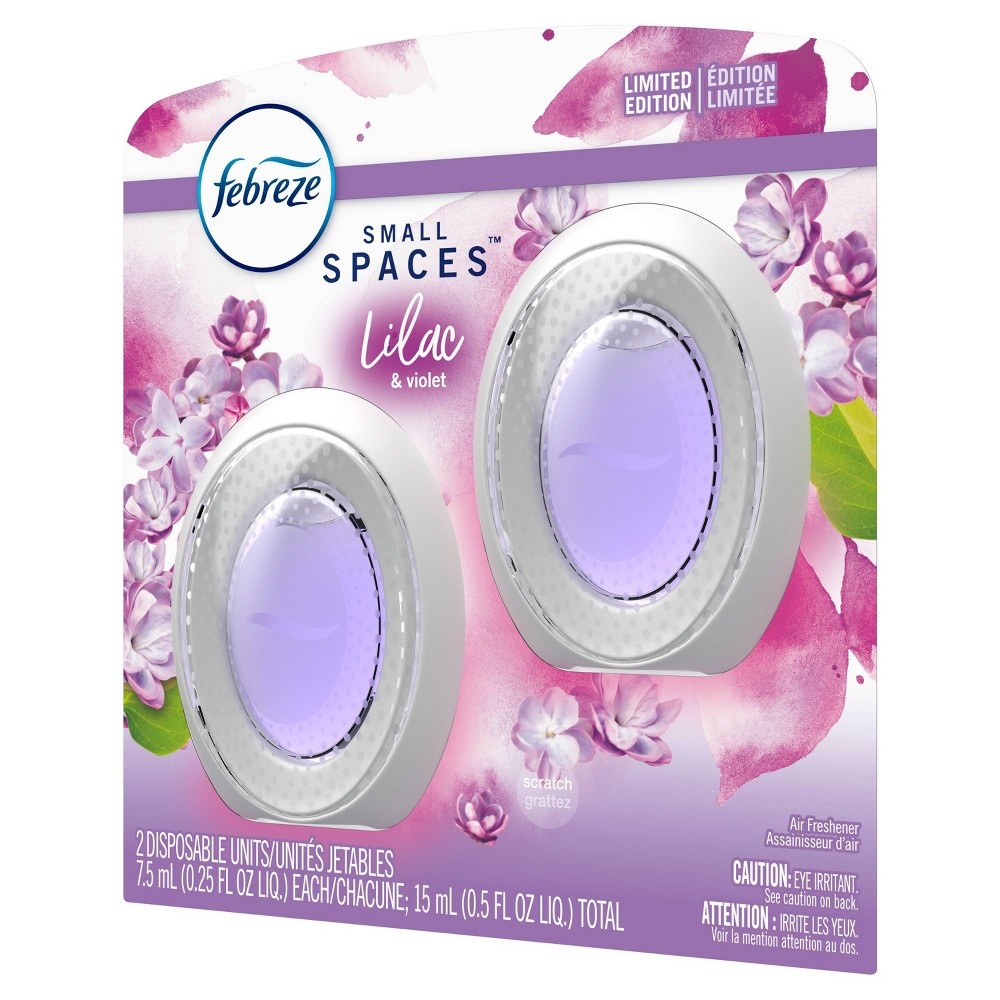 slide 3 of 4, Febreze Odor-Eliminating Small Spaces Air Freshener - Lilac & Violet, 2 ct